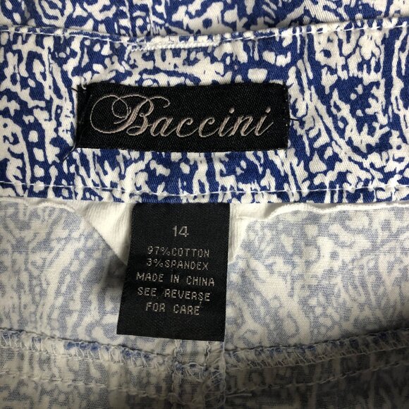 Baccini Skirt Womens Size 14 Blue White Paisley Pockets Mini Boho Y2K Travel - Picture 5 of 6